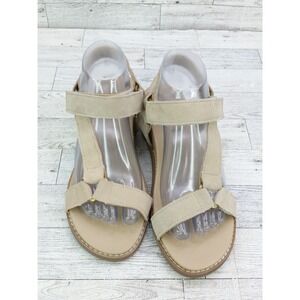 Women's Joie Winona Leather Sandals Tan Taupe Strappy Beachy Shoes Size 7.5 M
